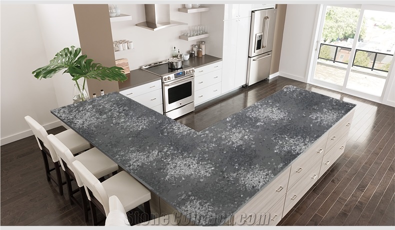 6003 Tropic Grey Quartz Slabs