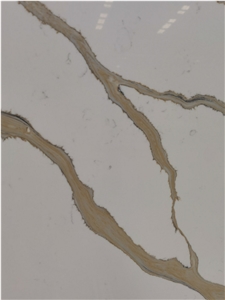 Artificial Quartz Stone With Gold Vein Slab