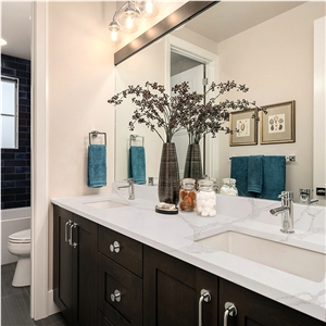 Calacatta Series 5035 Quartz Vanity Top Undermounted Sink Calacatta Series 5035 Quartz Vanity Top Undermounted Sink