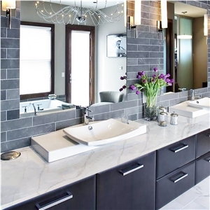 Calacatta Series 5035 Quartz Vanity Top Undermounted Sink