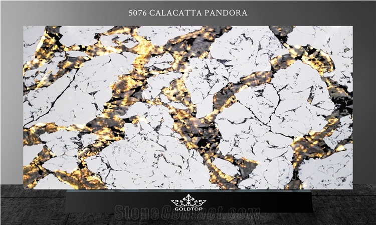 Chinese High Quality Calacatta Quartz Polished Surface
