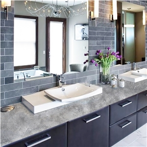 Concrete Series 6024 Quartz Vanity Top Undermounted Sink