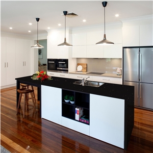 Goldtop 1003Sparkle Black Quartz Kitchen Island Countertops