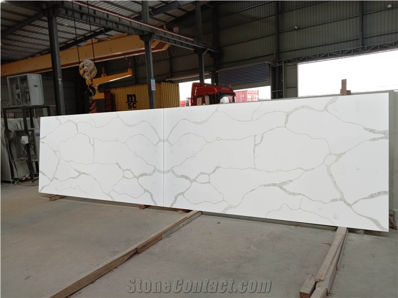 Goldtop 5003 Calacatta White Quartz Kitchen Countertops