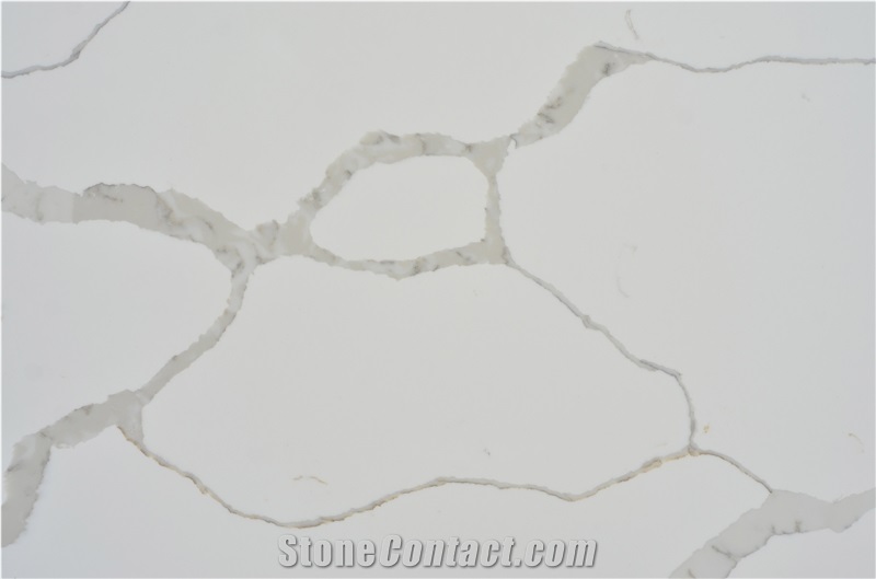 Goldtop 5003 Calacatta White Quartz Kitchen Countertops