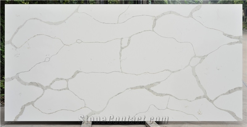 Goldtop 5003 Calacatta White Quartz Kitchen Countertops