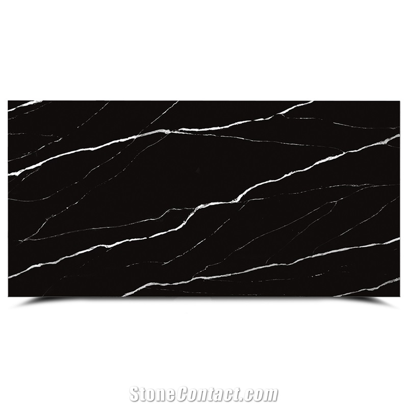 Goldtop 5064 Calacatta Black Artificial Quartz Slabs
