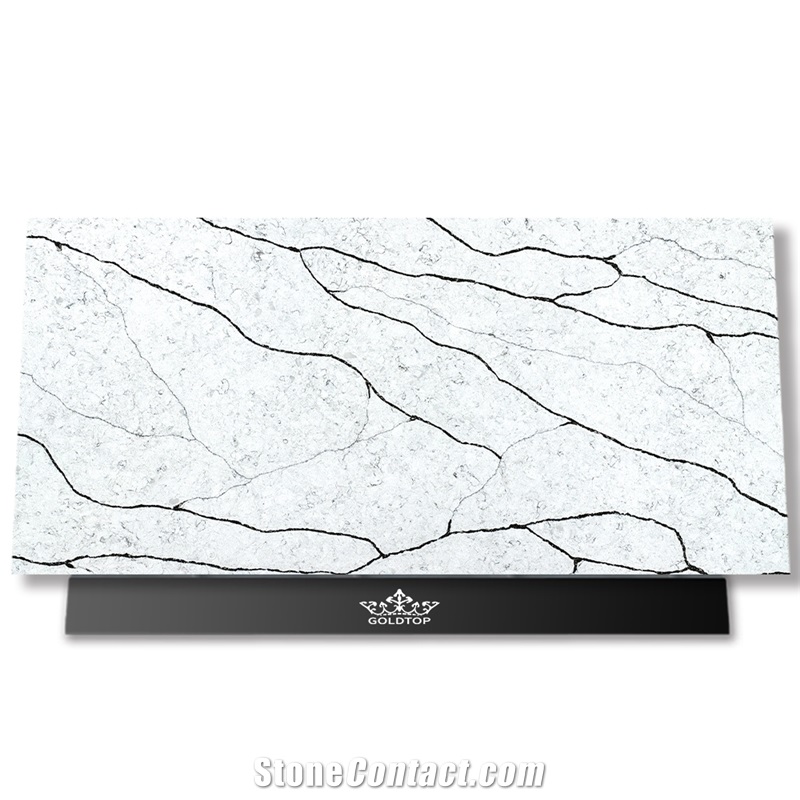 Goldtop 6077 Lavory Brown Polished Quartz Slabs