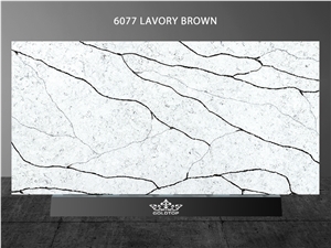Goldtop 6077 Lavory Brown Polished Quartz Slabs