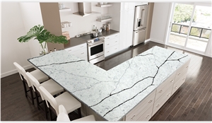 Goldtop 6077 Lavory Brown Polished Quartz Slabs