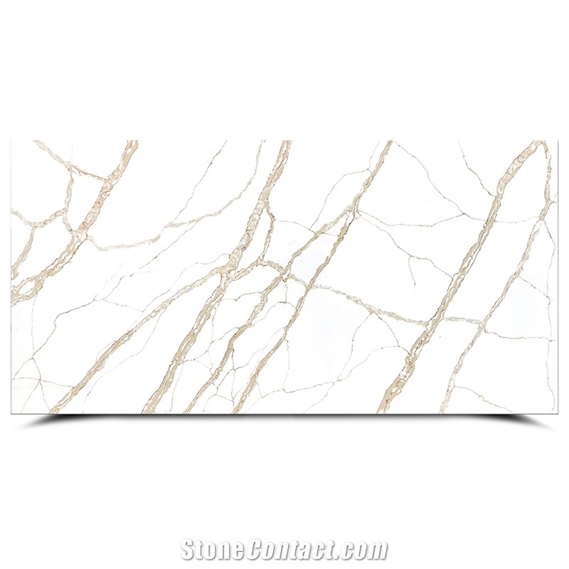 Goldtop Hot-Sell 5017 Calacatta Gold Artificial Quartz Slabs