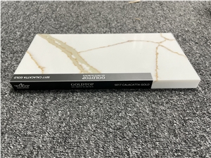Goldtop Hot-Sell 5017 Calacatta Gold Artificial Quartz Slabs