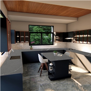 Goldtop OEM/ODM 5032 Grey Artificial Quartz Kitchen Island
