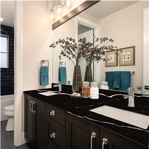 Goldtop OEM/ODM 5064 Black Artificial Quartz Bath Vanity Top