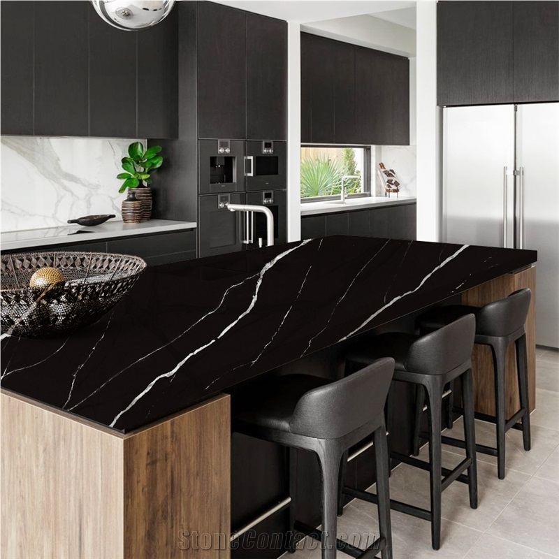 Goldtop OEM/ODM 5064 Black Quartz Kitchen Island Tops