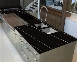 Goldtop OEM/ODM 5064 Black Quartz Kitchen Island Tops