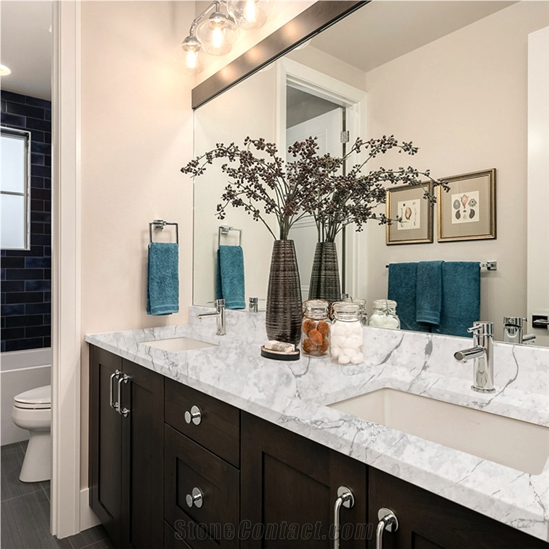 Goldtop OEM/ODM Alpine White Quartz Kitchen Countertops