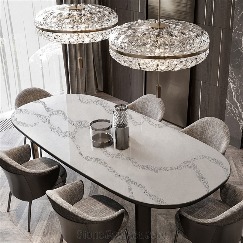 Goldtop OEM/ODM Calacatta White Series Roma Quartz Slab