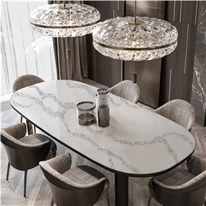 Goldtop OEM/ODM Calacatta White Series Roma Quartz Slab