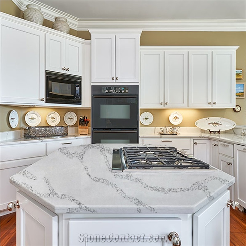 Goldtop OEM/ODM Calacatta White Series Roma Quartz Slab