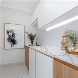 Goldtop OEM/ODM Calacatta White Series Roma Quartz Slab