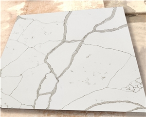 Goldtop OEM/ODM Calacatta White Statuario Elisno Quartz Slab