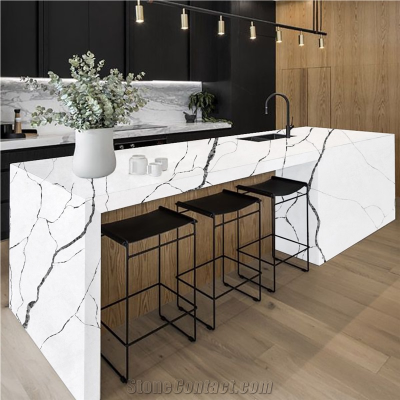 Goldtop OEM/ODM Clover White Quartz Kitchen Countertops
