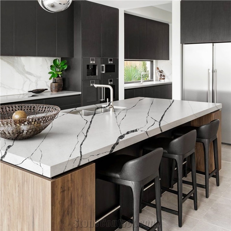 Goldtop OEM/ODM Clover White Quartz Kitchen Countertops