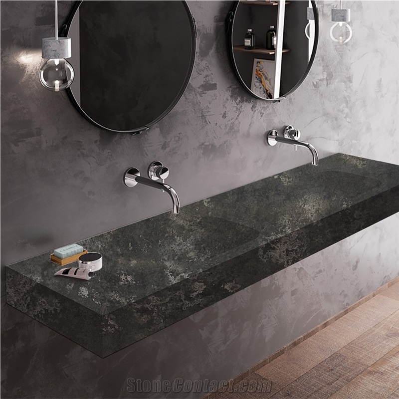 Goldtop OEM/ODM Concrete Shade Quartz 6006 Double Vanity Top