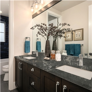 Goldtop OEM/ODM Concrete Shade Quartz Bathroom Vanity Sink