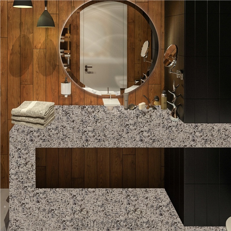 Goldtop OEM/ODM Granding Kashmir Quartz Bathroom Double Sink