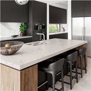 Goldtop OEM/ODM Winky White Quartz Kitchen Island Bench Tops