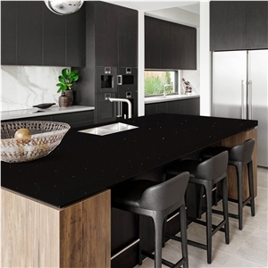 Hot Sale Quartz 1003 Sparkle Black Kitchen Bench Tops