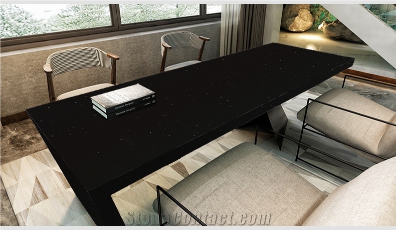 Hot Sale Quartz 1003 Sparkle Black Kitchen Bench Tops