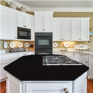 Hot Sale Quartz 1003 Sparkle Black Kitchen Bench Tops