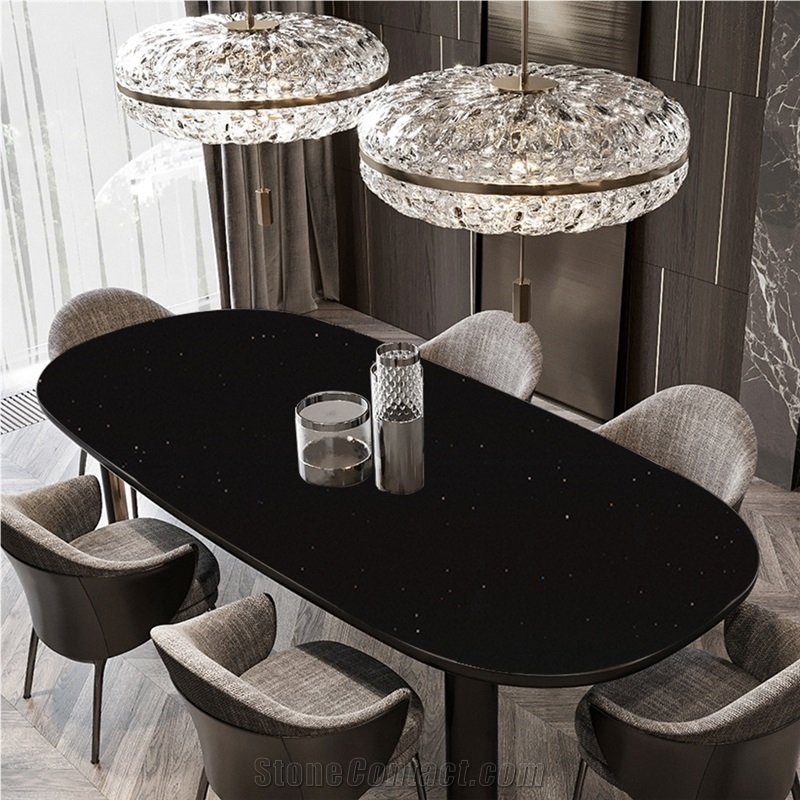 Hot Sale Quartz 1003 Sparkle Black Kitchen Bench Tops