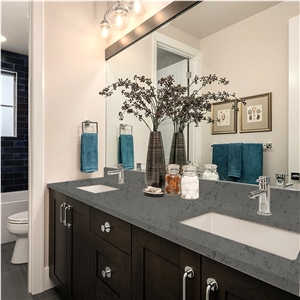 Marble Series 4008 Quartz Vanity Top Double Basic Sink