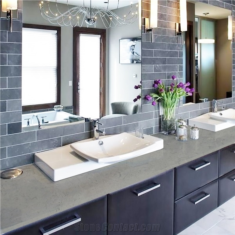 Marble Series 4028 Quartz Vanity Top With Topmounted Sink