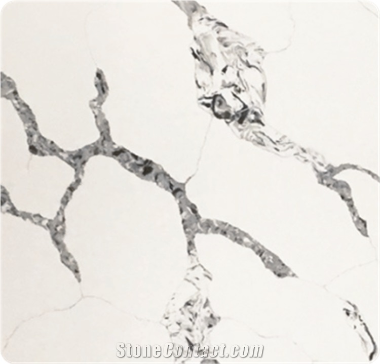 Polished Surface High Quality Calacatta Quartz Slab