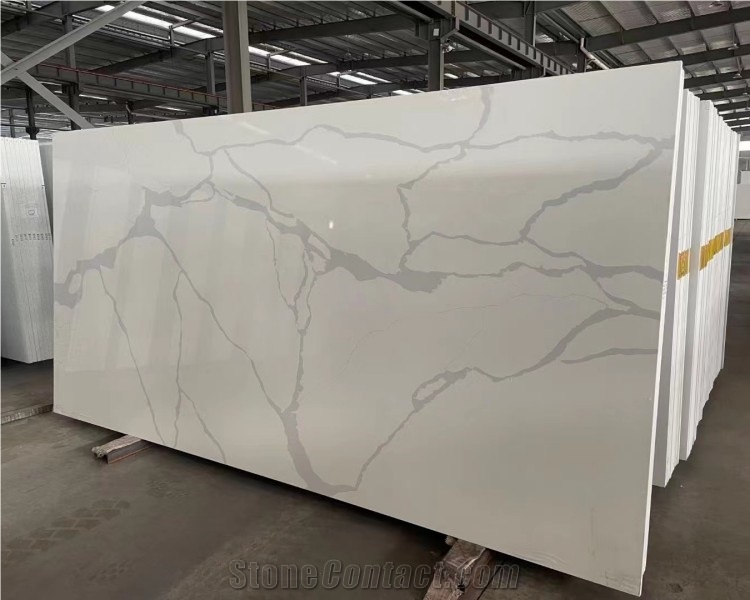 White Calacatta Artificial Stone Artificial Quartz Slabs