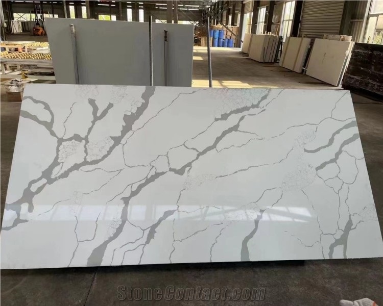 White Calacatta Artificial Stone Artificial Quartz Slabs