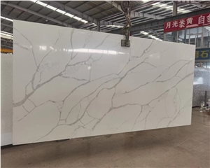 White Calacatta Artificial Stone Artificial Quartz Slabs