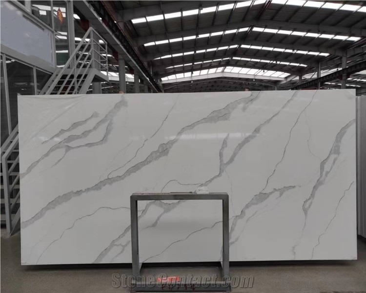 White Calacatta Artificial Stone Artificial Quartz Slabs