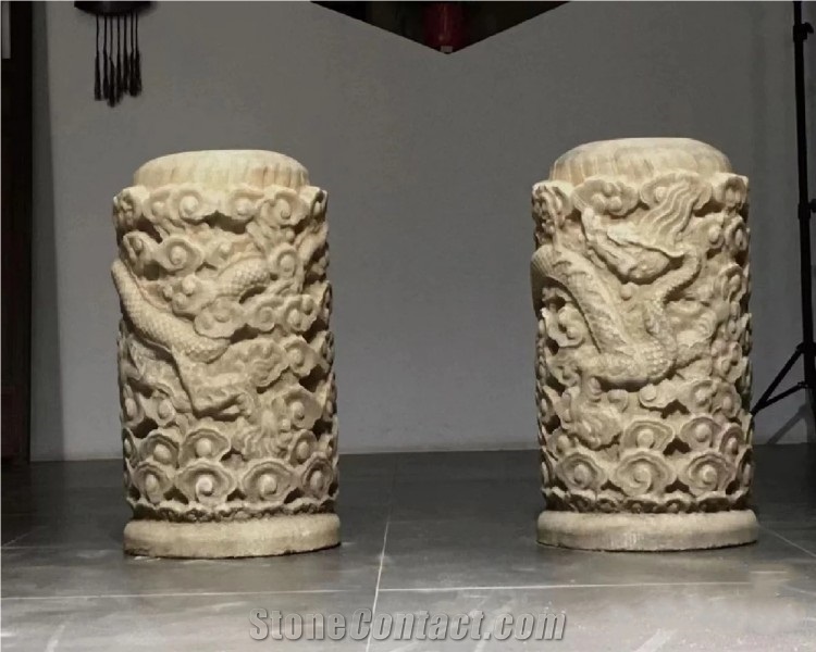Building Porch Stone Columns Large Natural Stone Columns