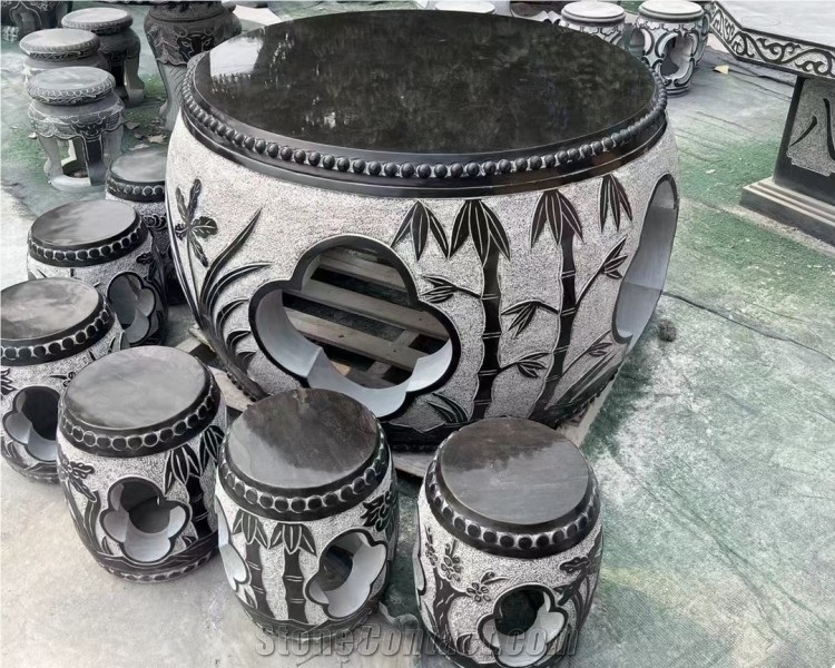 Granite Stone Table Set Natural Stone Garden Table Set