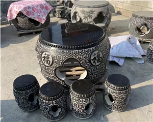 Granite Stone Table Set Natural Stone Garden Table Set