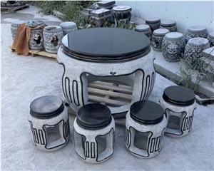 Granite Stone Table Set Natural Stone Garden Table Set
