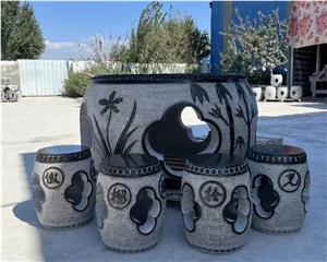 Granite Stone Table Set Natural Stone Garden Table Set