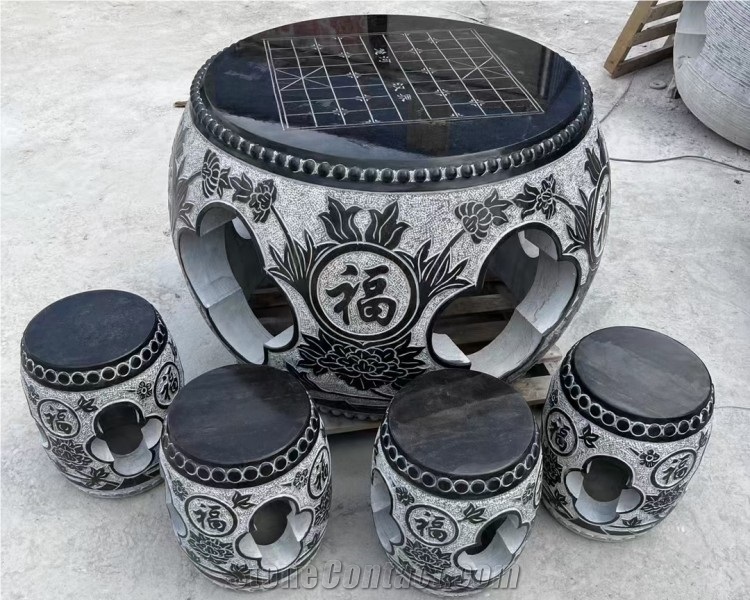 Granite Stone Table Set Natural Stone Garden Table Set