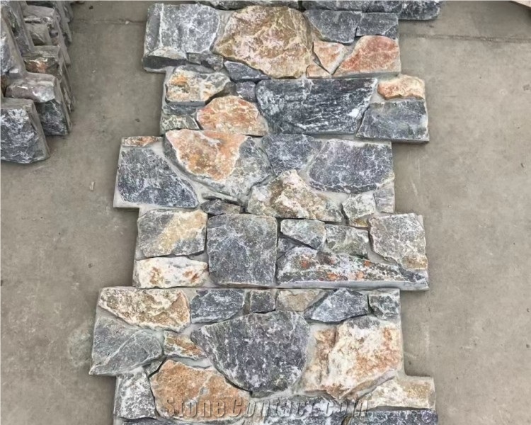 Grey Cultured Stone Exterior Slate Stone Wall Cladding Panel